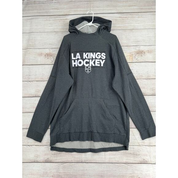 Adidas NHL LA Kings Hockey Hoodie Sweatshirt Mens XXL Gray White - Picture 1 of 12